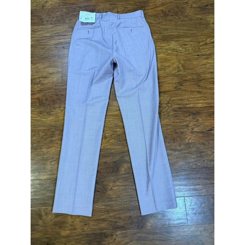 NEW CALVIN KLEIN Mens 30x32 Slim Fit Lavender Dress Pants/Slacks